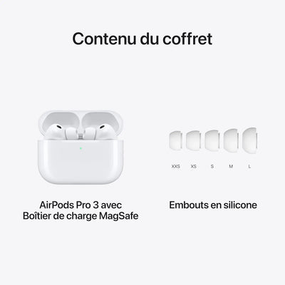 Apple AirPods Pro 3 2026 Écouteurs sans Fil, réduction Active du Bruit, détection de la fréquence Cardiaque, écouteurs Bluetooth, Audio Spatial, Son Haute-fidélité, APPLE