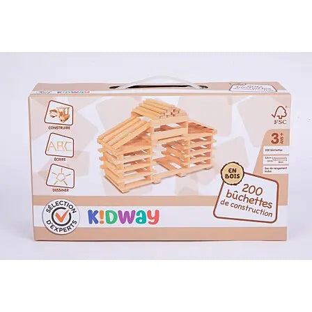 kapla KIDWAY 200 bûchettes de construction en bois kapla