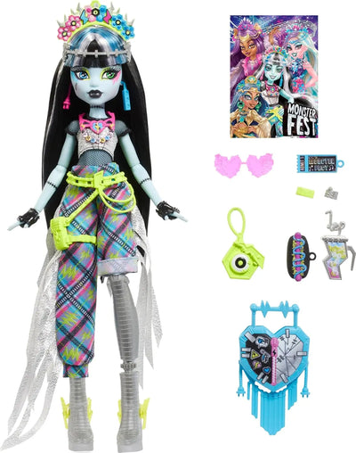 Jouets Monster High Poupée Frankie Stein Monster Fest avec Tenue Glamour et Accessoires Mattel