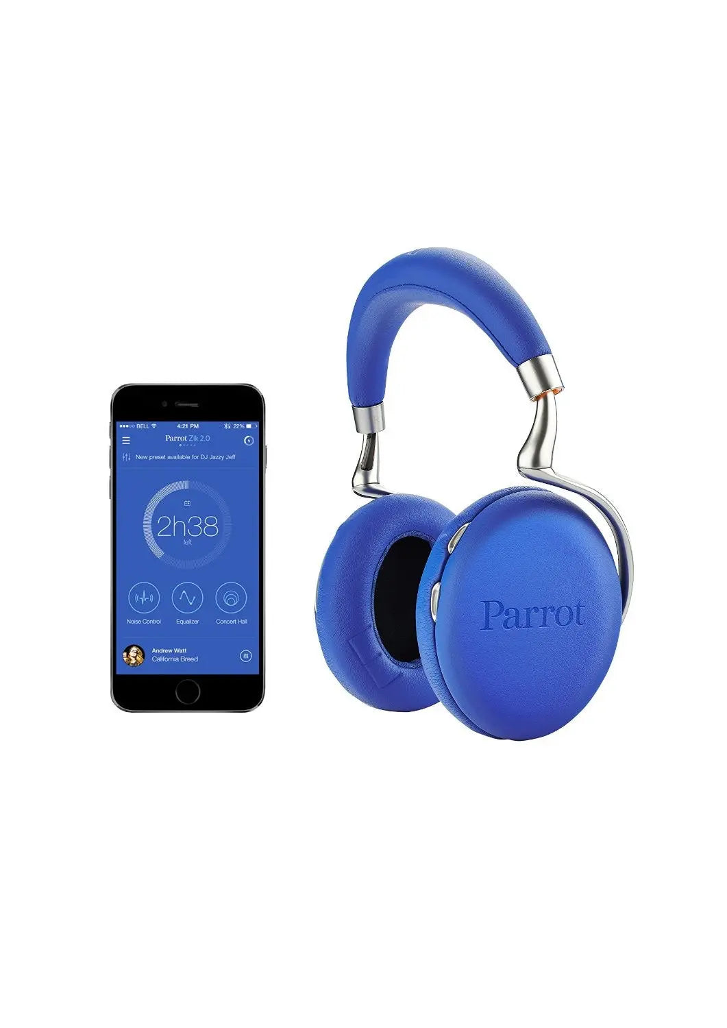 Parrot ZiK 2.0 by Philippe Starck Bleu - Casque audio Bluetooth Parrot