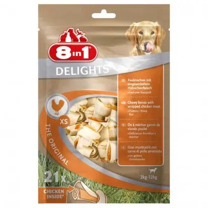 8in1 - Friandises Os à Mâcher Delights XS pour Chien Mini - x21 Wouapy