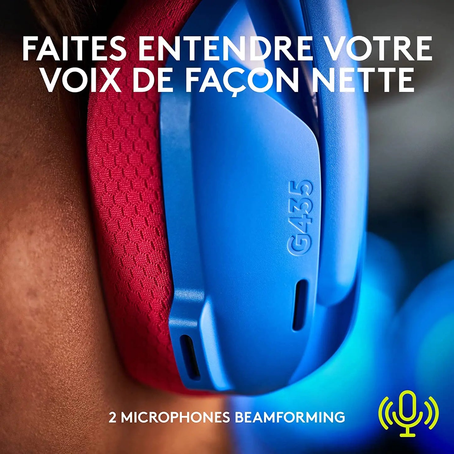 Logitech G435 LIGHTSPEED & Bluetooth sans Fil Casque Gaming, Casque léger circum-auriculaire, Micro intégré, Batterie de 18h, Compatible avec Dolby Atmos, PC, PS4, PS5 logitech