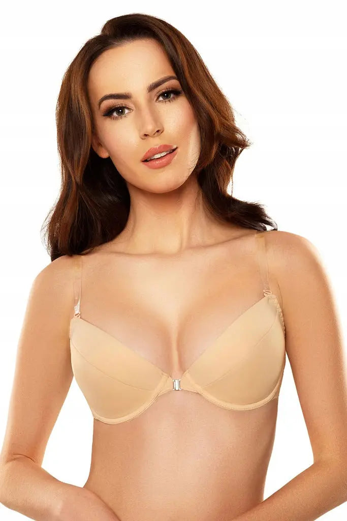 VIVISENCE Eve Soutien-Gorge Push-Up Dos Nu Bretelles Transparentes Femme Fabriqué en UE VIVISENCE