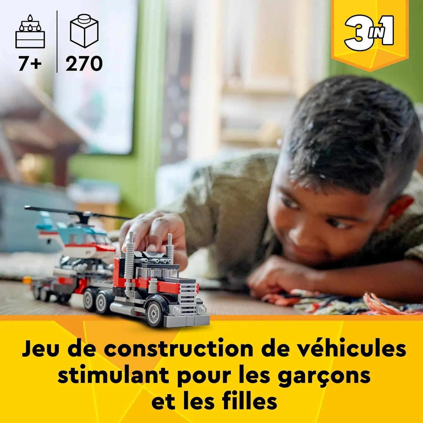jouet 31146 Lego Creator Le Camion Remorque avec hélicoptère lego