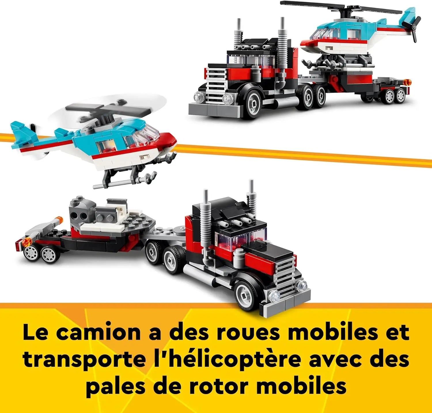 jouet 31146 Lego Creator Le Camion Remorque avec hélicoptère lego