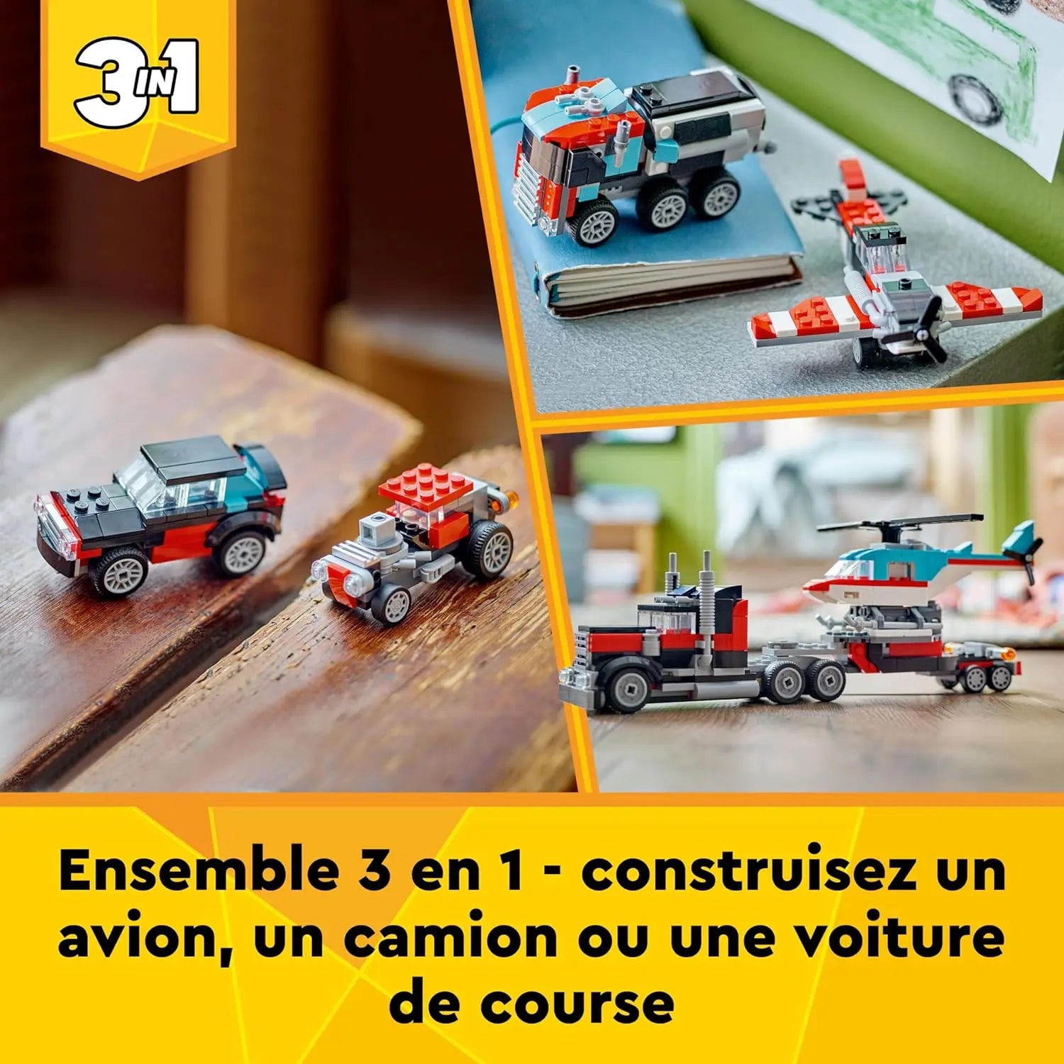 jouet 31146 Lego Creator Le Camion Remorque avec hélicoptère lego