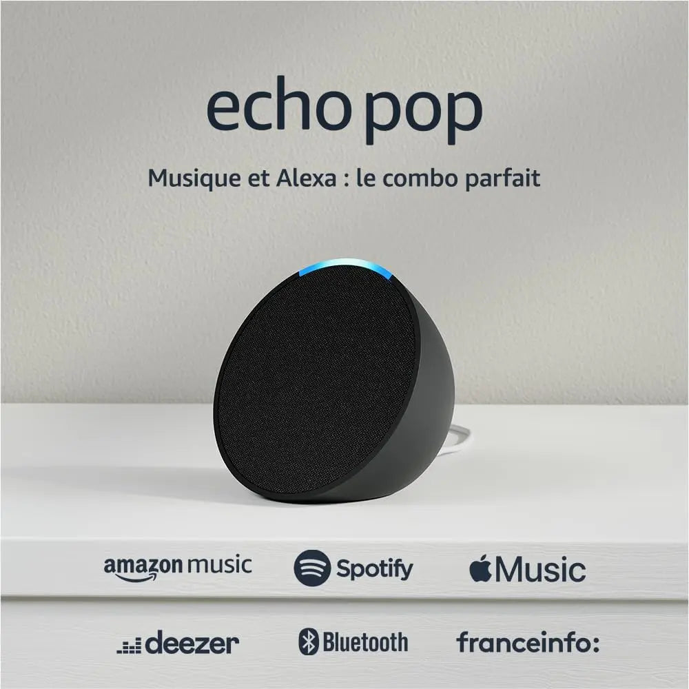 Enceintes et haut-parleurs Amazon Echo Pop (Nouvelle génération) | Enceinte connectée Bluetooth et Wi-Fi amazon