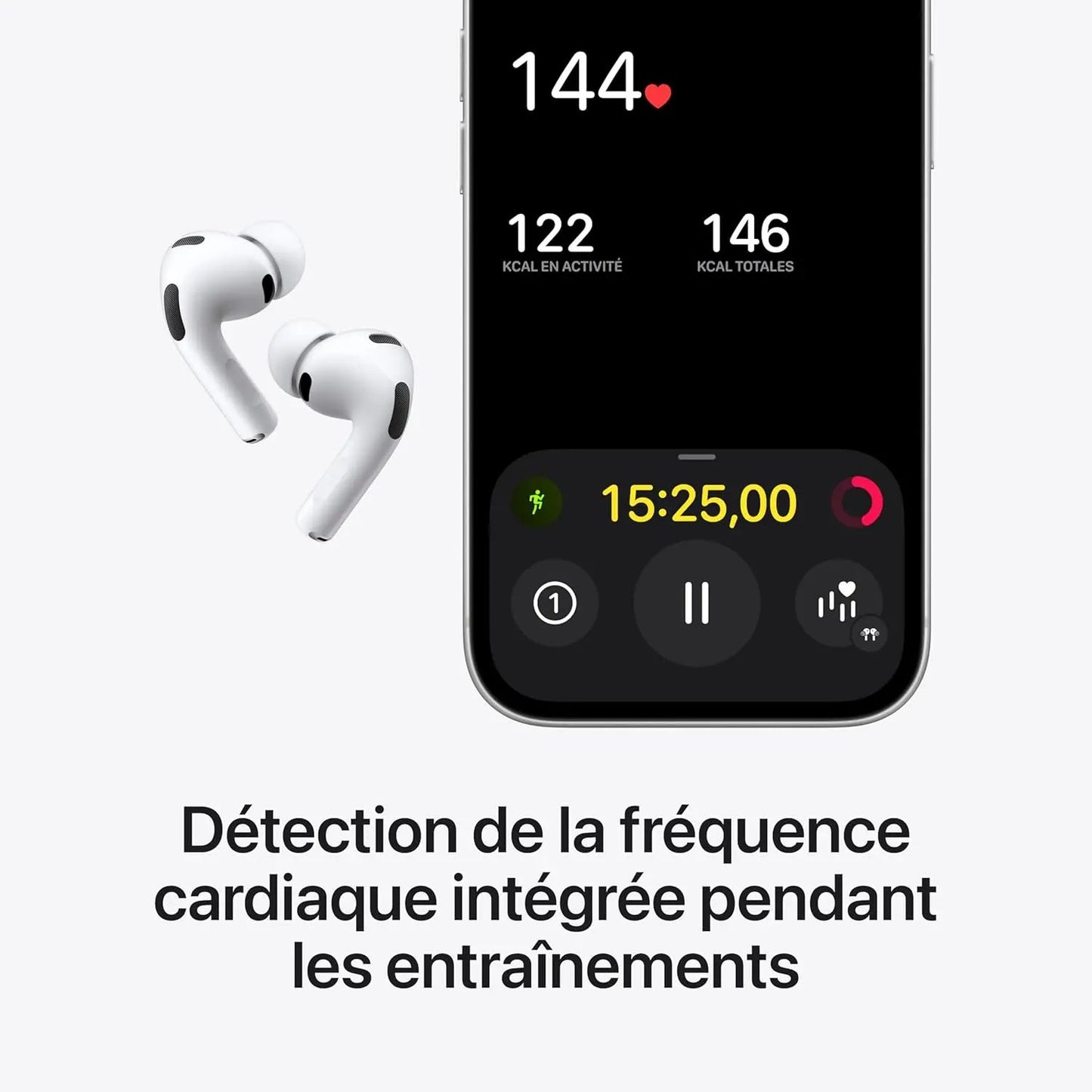 Apple AirPods Pro 3 2026  Écouteurs sans Fil, réduction Active du Bruit, détection de la fréquence Cardiaque, écouteurs Bluetooth, Audio Spatial, Son Haute-fidélité, APPLE