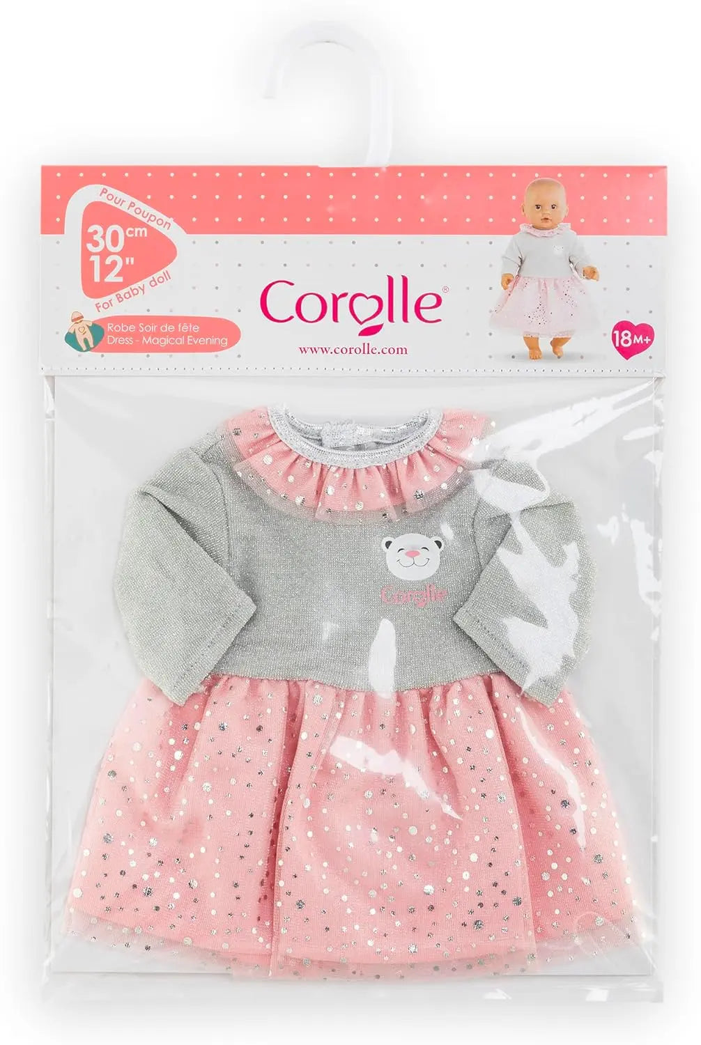 poupée "BB30 - ROBE SOIR DE FETE - VETEMENT POUR POUPON 30CM - COROLLE VETEMENTS " COROLLE