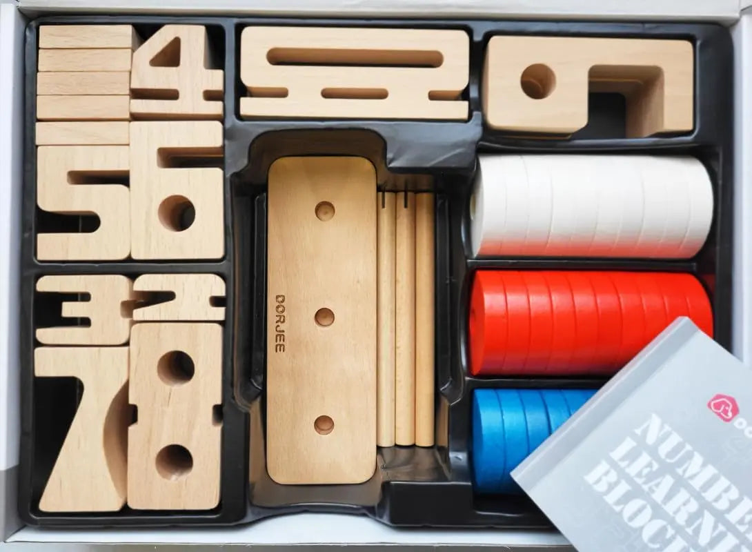 Jeu de construction Bâton / Bloc de Construction Magnétique Montessori | Jouet Éducatif | Royaume Montessori, 32 pièces Dorjee