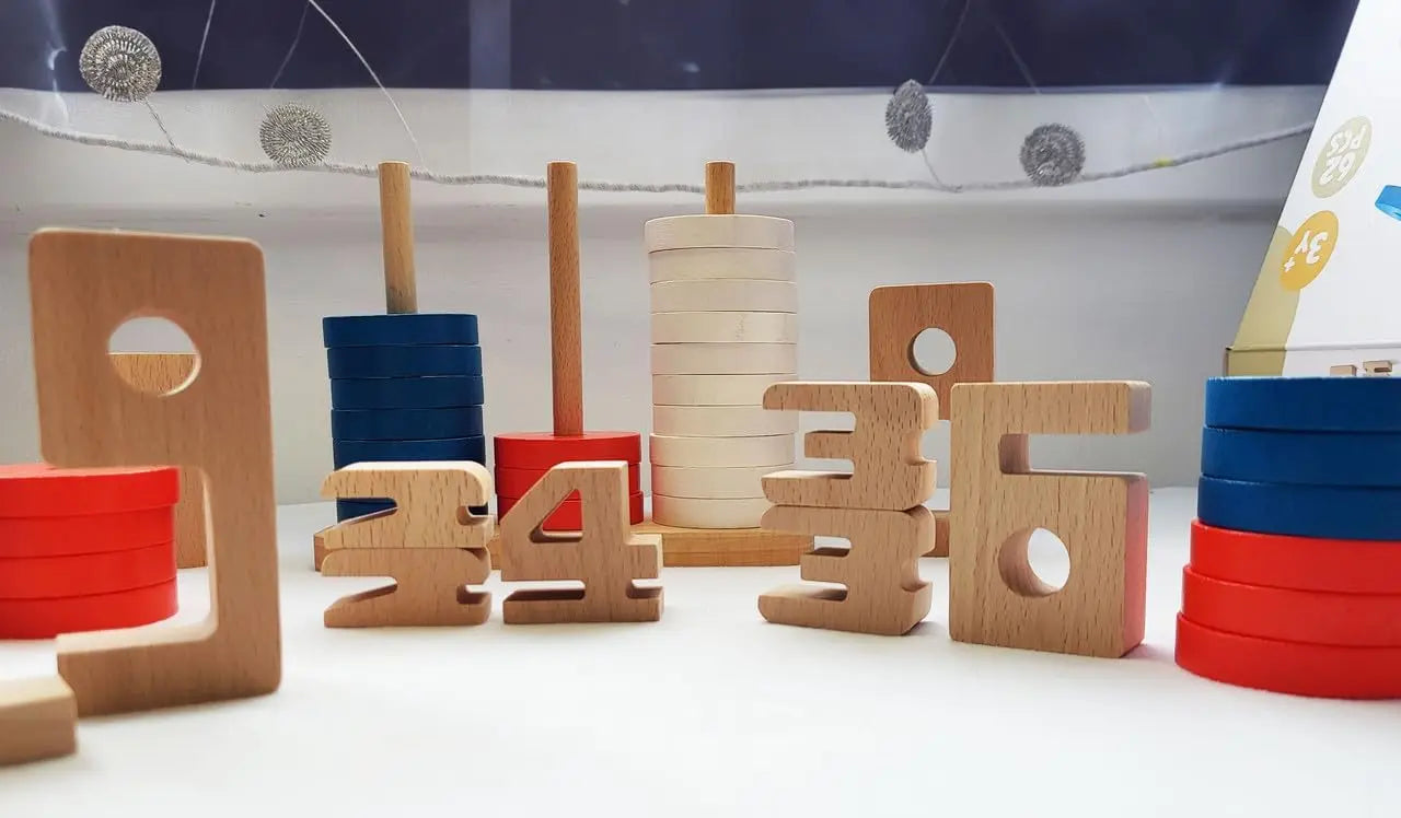 Jeu de construction Bâton / Bloc de Construction Magnétique Montessori | Jouet Éducatif | Royaume Montessori, 32 pièces Dorjee