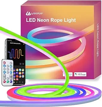 led Copie de Neon Ruban LED 5m, Guirlande Lumineuse Néon avec RVB-IC, Bande Lumineuse LED avec Synchronisation de la Musique, Fonctionne avec Alexa, Assistant Google(Ne Prend pas en Charge le WiFi 5G) amazon