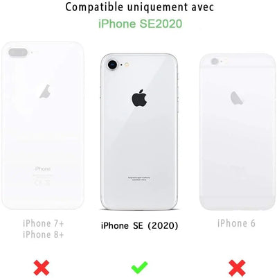 iPhone 7 Screen Protector Coque Compatible avec iPhone SE 2020 Antichoc Silicone + 2 Vitres en Verre trempé Protection écran APPLE