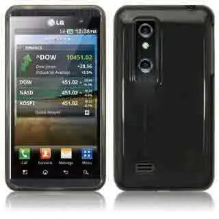 Coque minigel noire effet brillant pour lg optimus 3D P920 MUVIT