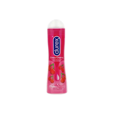 lubrifiant Durex Gel Lubrifiant Crazy Cherry - Goût Cerise - Lubrifiant à Base d'Eau - 100 ml, Transparent, 100 ml (Lot de 1) durex