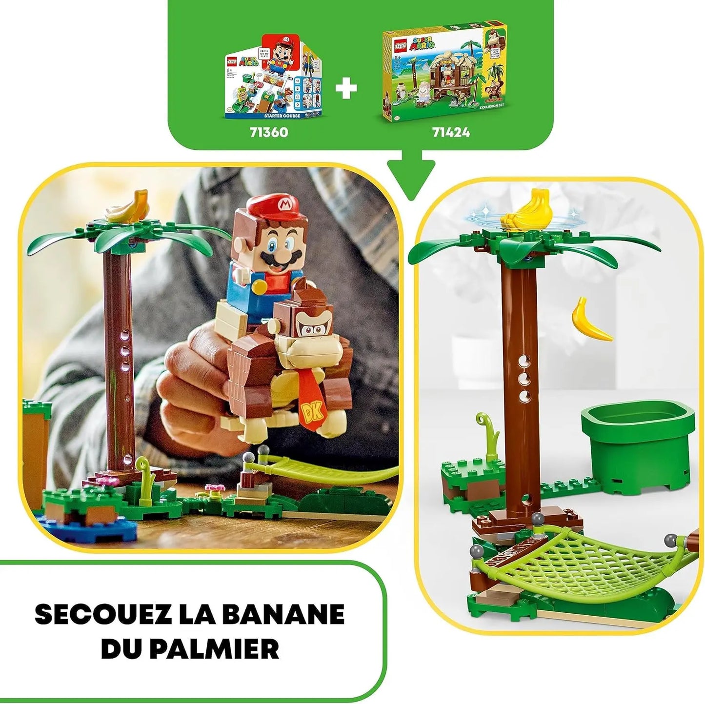 jouet Ensemble d'extension La cabane de Donkey Kong LEGO Super Mario 71424 : Donkey Kong's Tree  5702017415765 lego