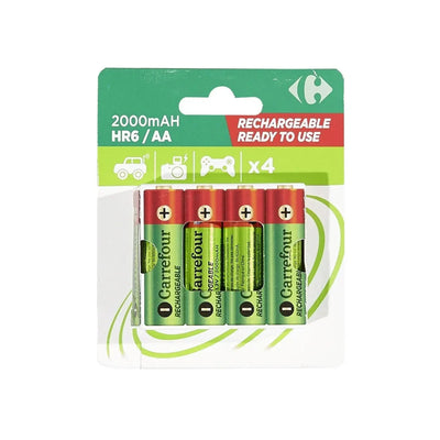 Piles rechargeables AA/HR6 1600mAh 1,2V CARREFOUR - TECIN HOLDING