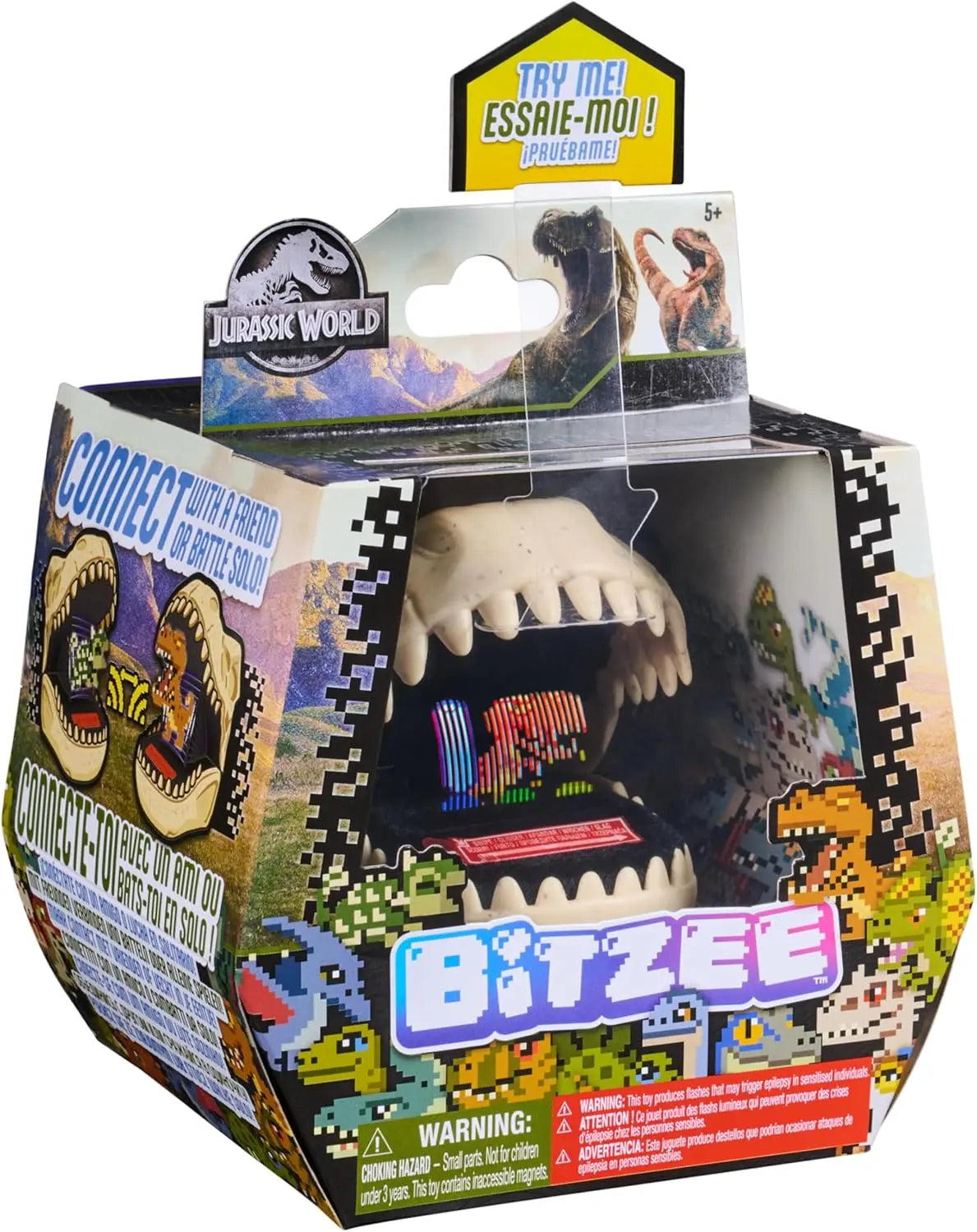 Jouets JURASSIC WORLD - BITZEE MON ANIMAL INTERACTIF 0681147085091 Connectable avec 1 Autre - Sons Réactions Et Jeux - Jeu pour Enfant SPIN MASTER