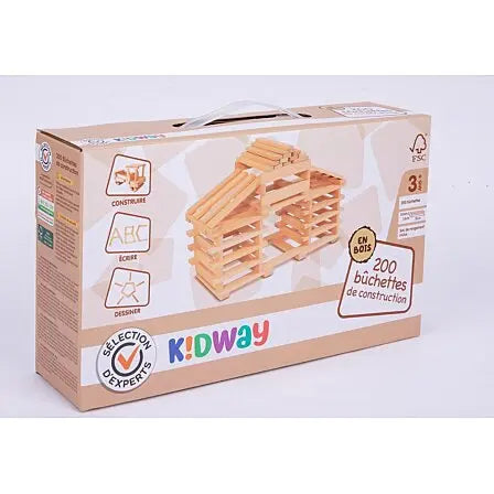 kapla KIDWAY 200 bûchettes de construction en bois kapla