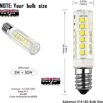 ampoules Kakanuo E14 LED Bulb 5W=50W Cool White 6000K Cooker Hood 450Lumens (D304) TECIN HOLDING