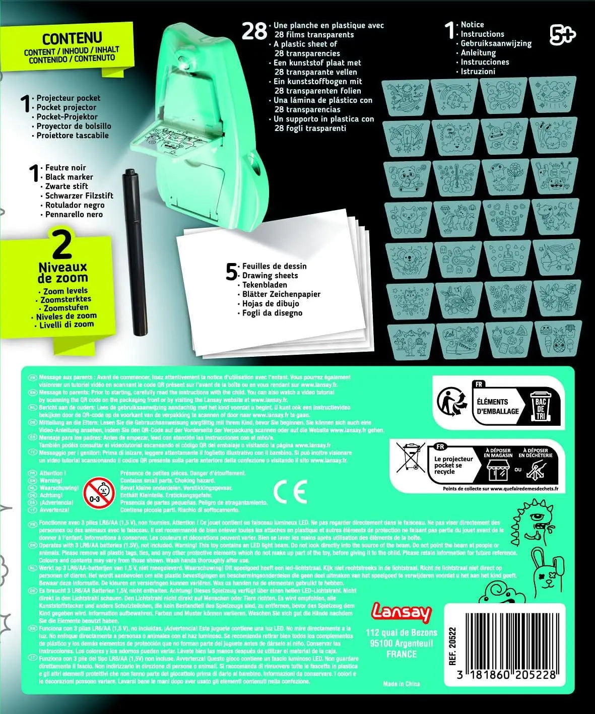 Jouet LANSAY Magic Lign Projecteur Pocket Dessins et Coloriages Lansay