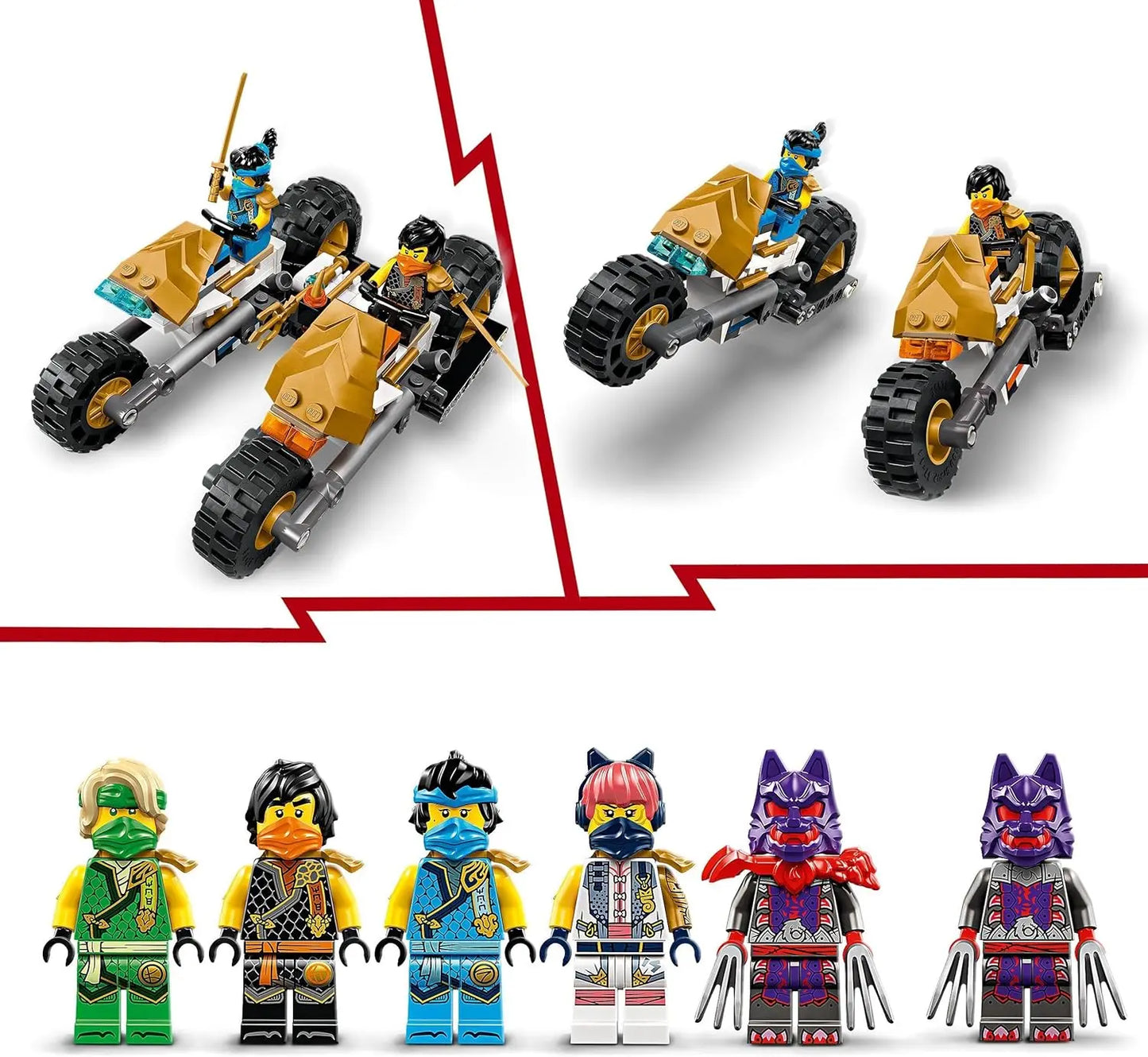 jouet LEGO 71820 NINJAGO Le Véhicule Combiné de l’Équipe des Ninjas - Jouet 4-en-1 Pour Enfants lego