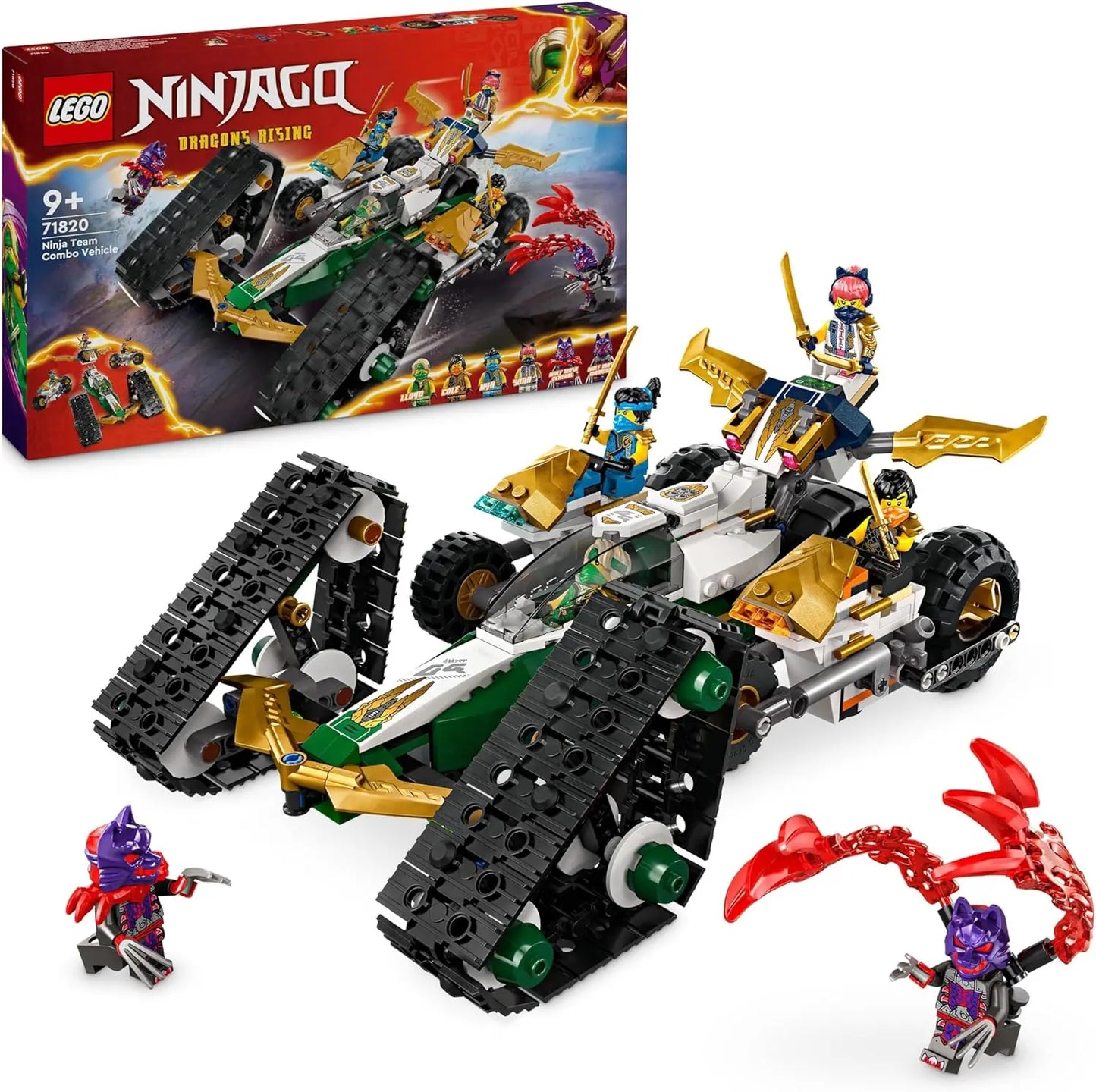 jouet LEGO 71820 NINJAGO Le Véhicule Combiné de l’Équipe des Ninjas - Jouet 4-en-1 Pour Enfants lego