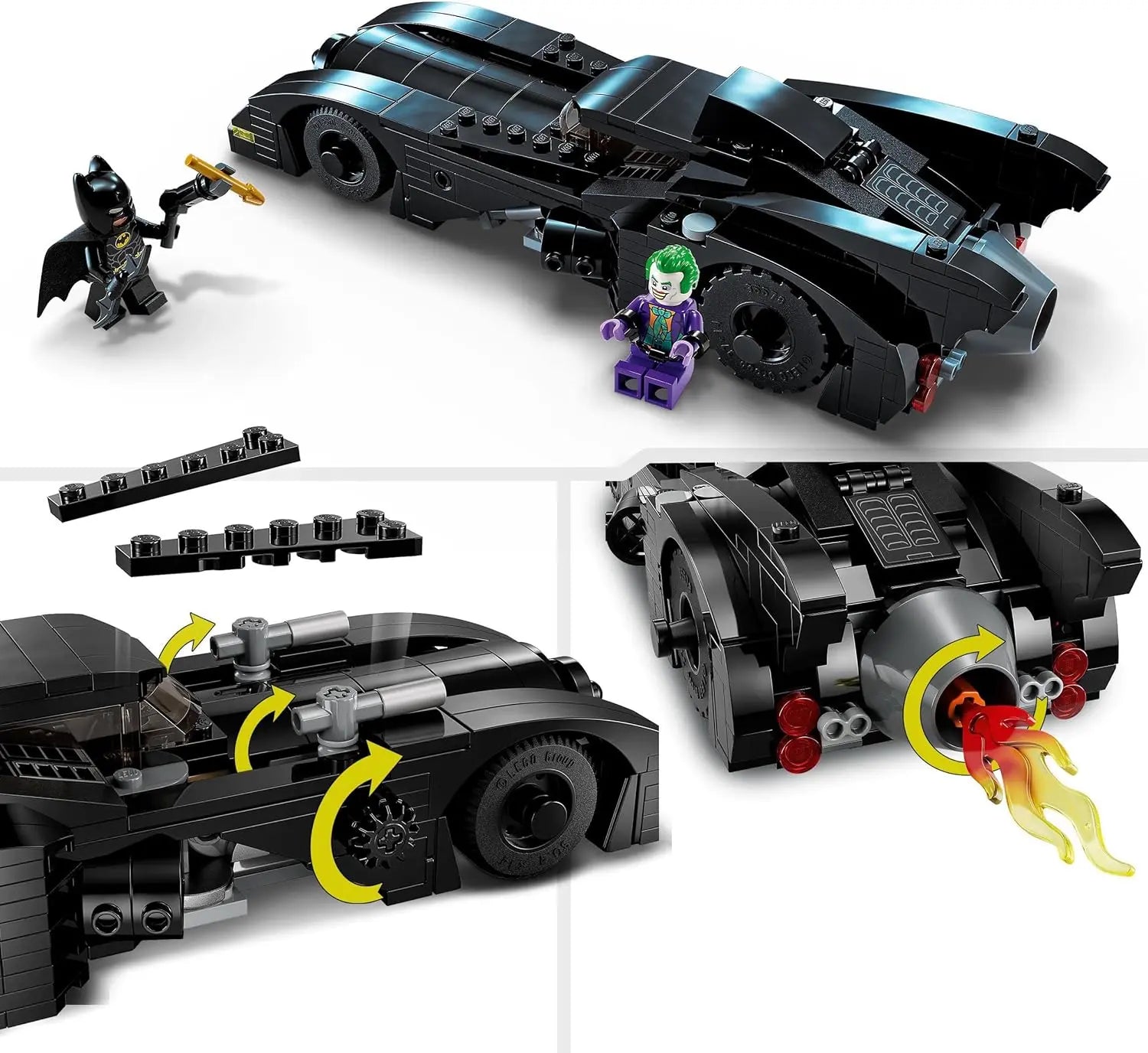 lego LEGO 76224 DC La Batmobile : Poursuite Entre Batman et Le Joker, Jouet de Voiture Batmobile 1989 et 2 Minifigurines, Maquette avec Batarang, Idée de Cadeau Super Héros pour Enfants, Garçons et Filles lego