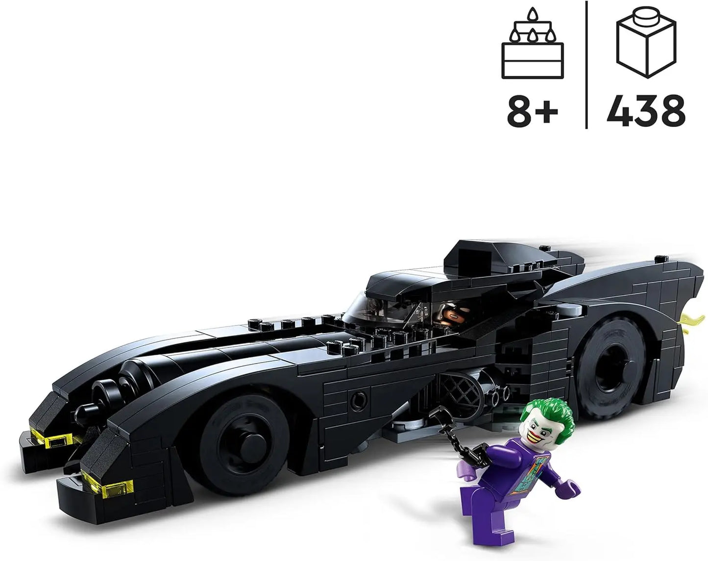 lego LEGO 76224 DC La Batmobile : Poursuite Entre Batman et Le Joker, Jouet de Voiture Batmobile 1989 et 2 Minifigurines, Maquette avec Batarang, Idée de Cadeau Super Héros pour Enfants, Garçons et Filles lego