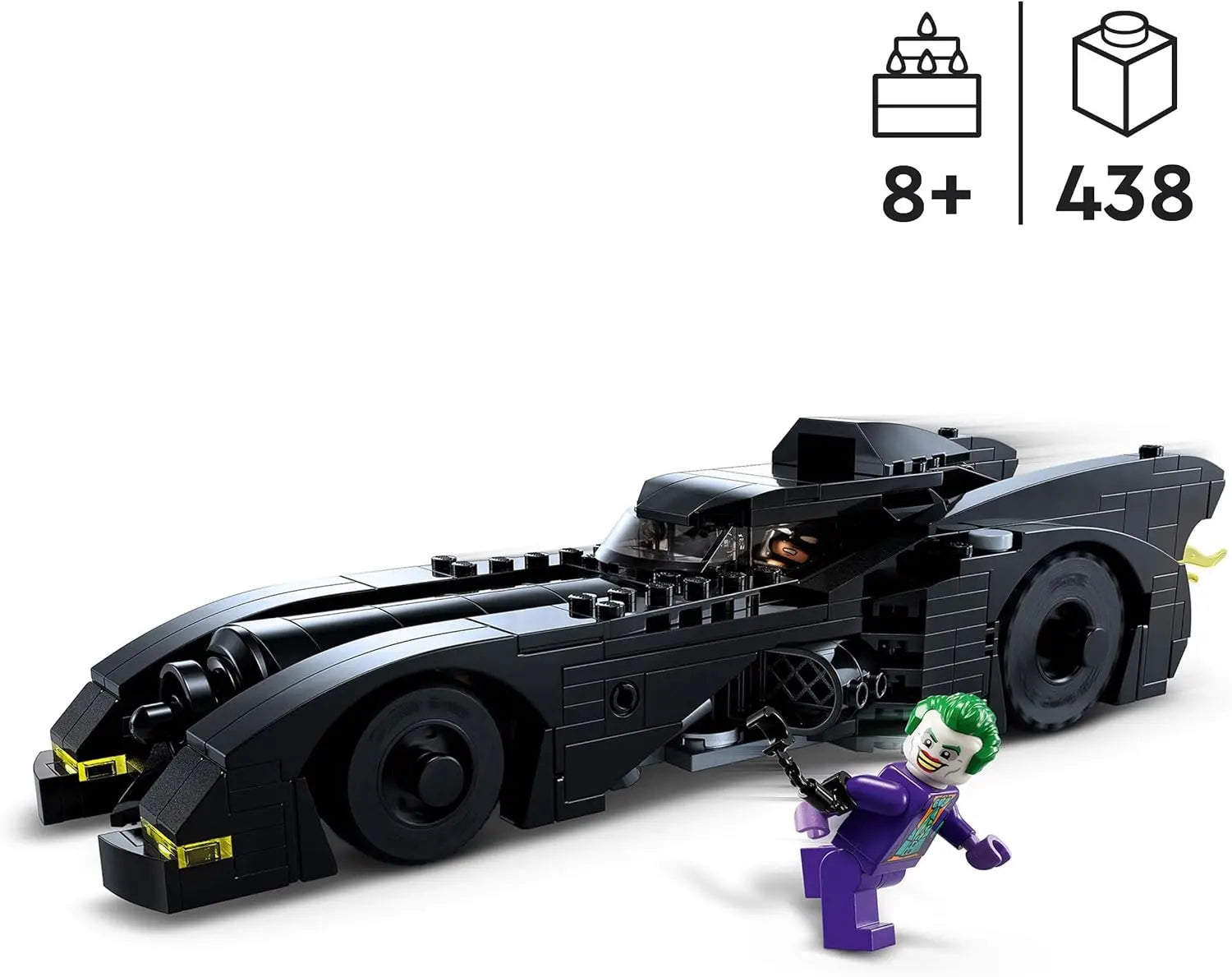 lego LEGO 76224 DC La Batmobile : Poursuite Entre Batman et Le Joker, Jouet de Voiture Batmobile 1989 et 2 Minifigurines, Maquette avec Batarang, Idée de Cadeau Super Héros pour Enfants, Garçons et Filles lego