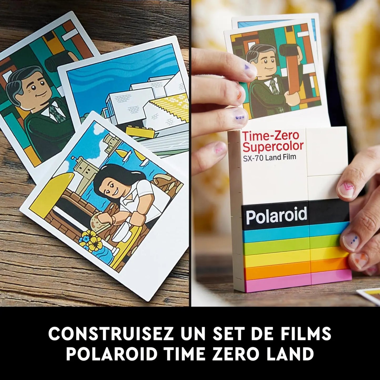 lego LEGO Ideas Appareil Photo Polaroid OneStep SX-70, Maquette à Construire pour Adultes avec Autocollants, Activité Manuelle, Idée Cadeau pour Hommes et Femmes 21345 lego