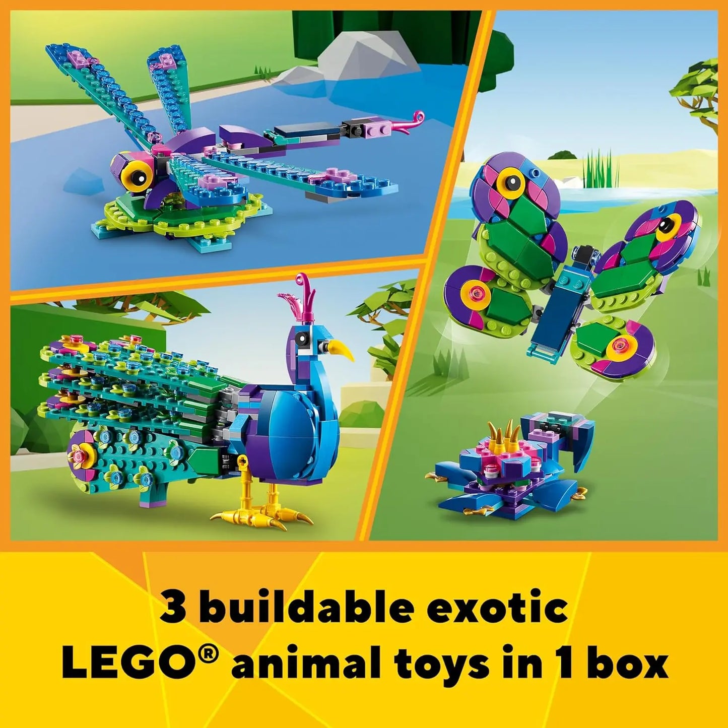 jouet Lego Le Paon exotique king jouet