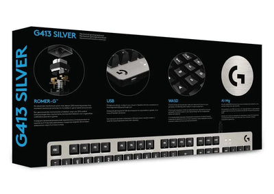 Logitech G413 Mechanical Gaming Keyboard Argent AZERTY FRENCH 5099206071728 Logitech