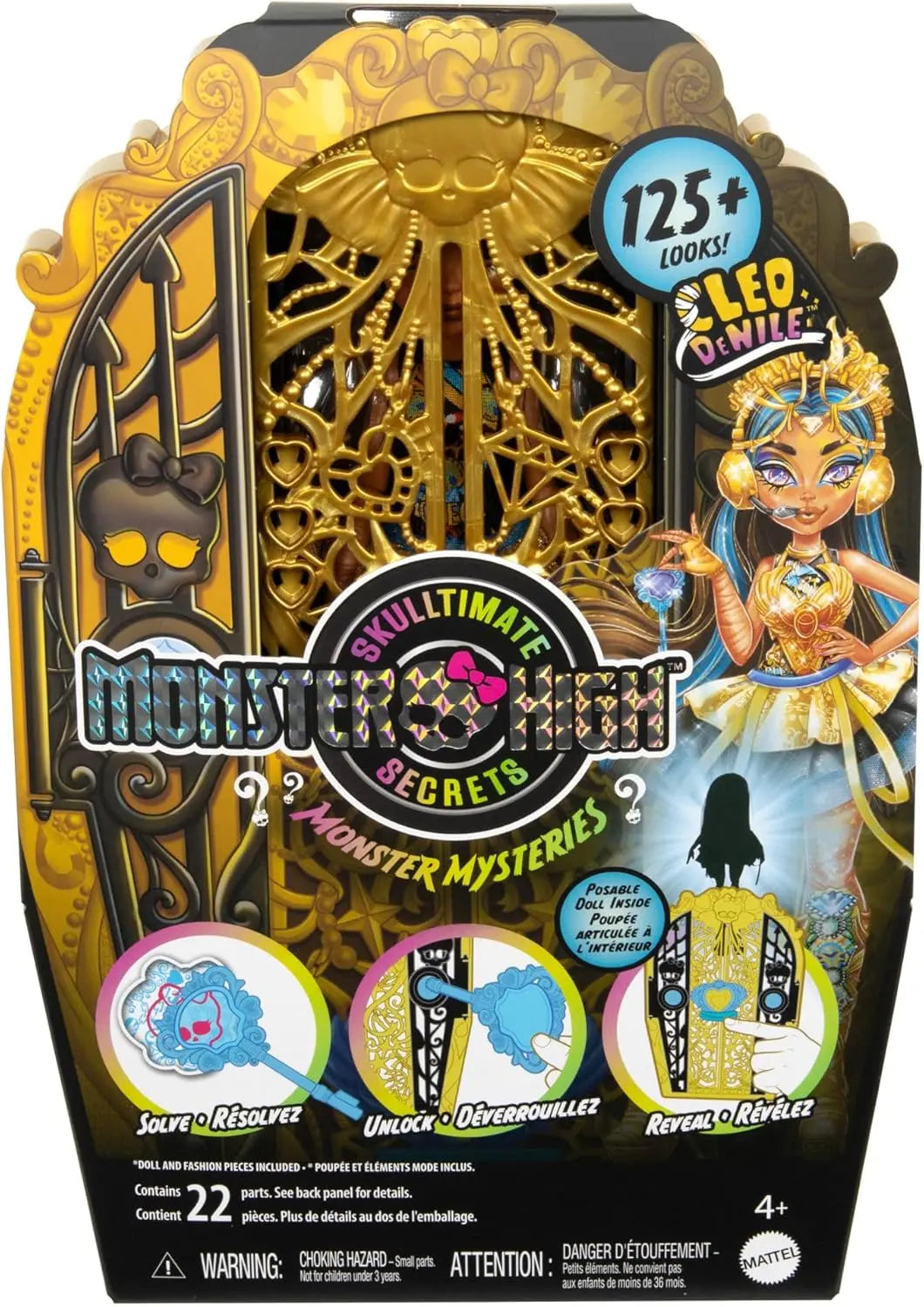 jouet Monster High Coffret Monstrueux Secrets Cleo De Nile avec poupée Cleo de Nile Énigmes Horribles, dressing et plus de 19 surprises Monster High