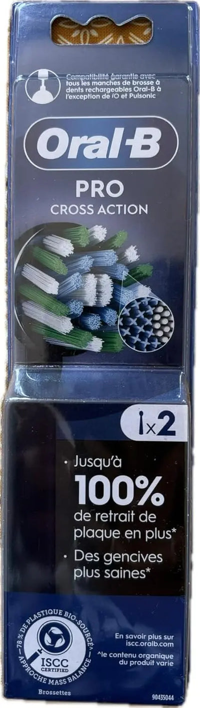 Hygiène dentaire Oral-B Pro Cross Action Brossette pour Brosse à dents électriques, Pack de 2 unités Oral-B