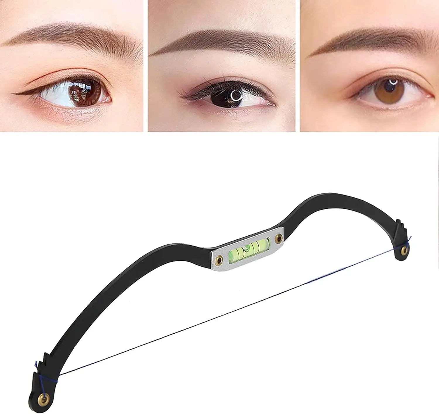 SCISSORS Outils horizontaux de chaîne de mappage de marque de ligne de règle de cartographie de perle pour le tatouage de sourcil(Noir) MAPED