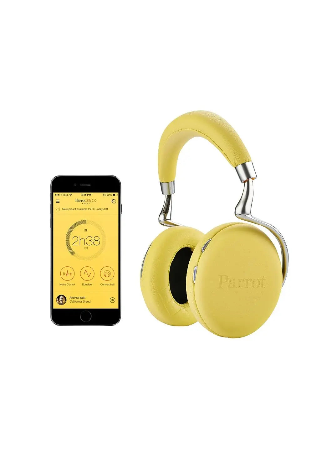 Parrot ZiK 2.0 by Philippe Starck Jaune - Casque audio Bluetooth Parrot