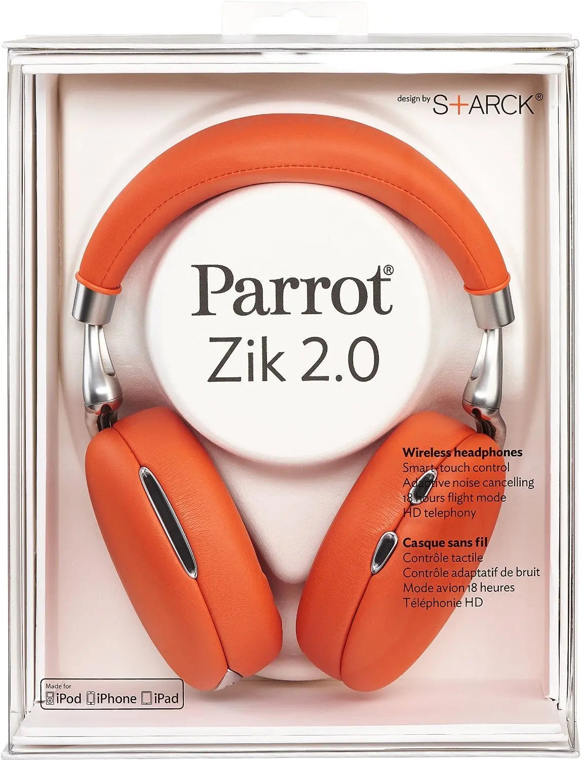 Parrot ZiK 2.0 by Philippe Starck Orange - Casque audio Bluetooth Parrot