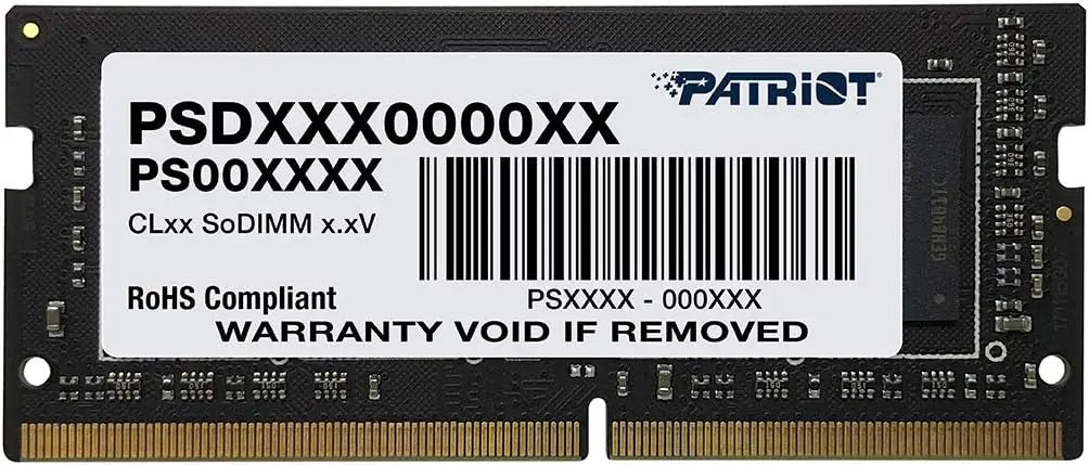 RAM Patriot Memory Série Signature SODIMM Module de mémoire DDR4 2666 MHz PC4-21300 16Go (1x16Go) C19 - PSD416G266681S PATRIOT MEMORY