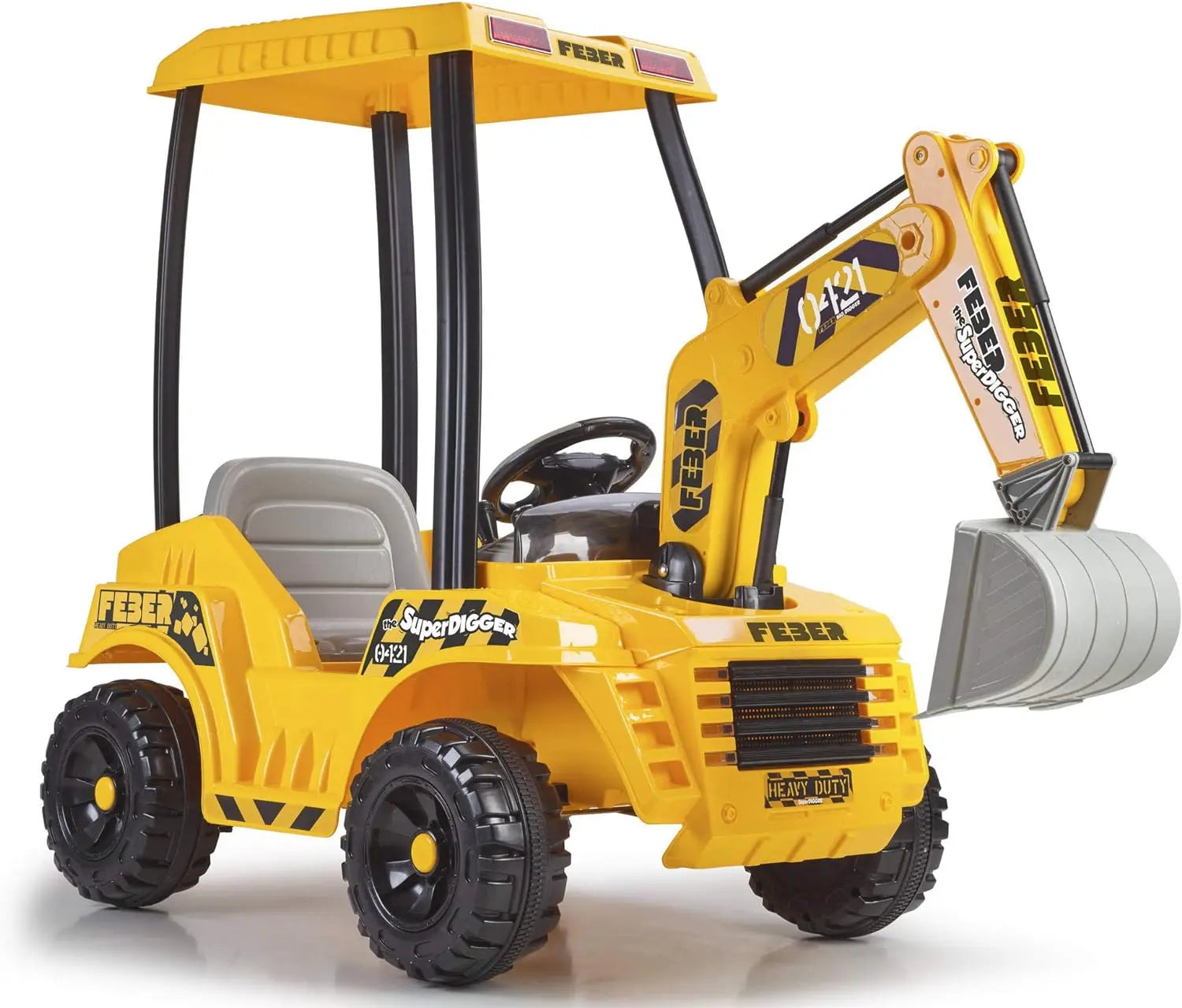 voiture pour enfant Tractopelle électrique enfant jcb 12v Jaune feber