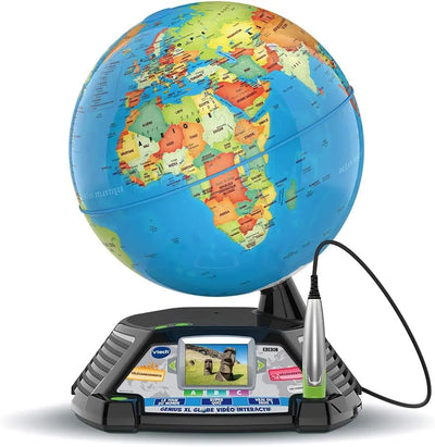 jeux de construction VTech - Genius XL Globe Vidéo Interactif, Globe Terrestre Enfant avec Écran Couleur, Stylet Tactile, 600 Vidéos de la BBC, Jouet Scientifique Éducatif, Cadeau VTECH