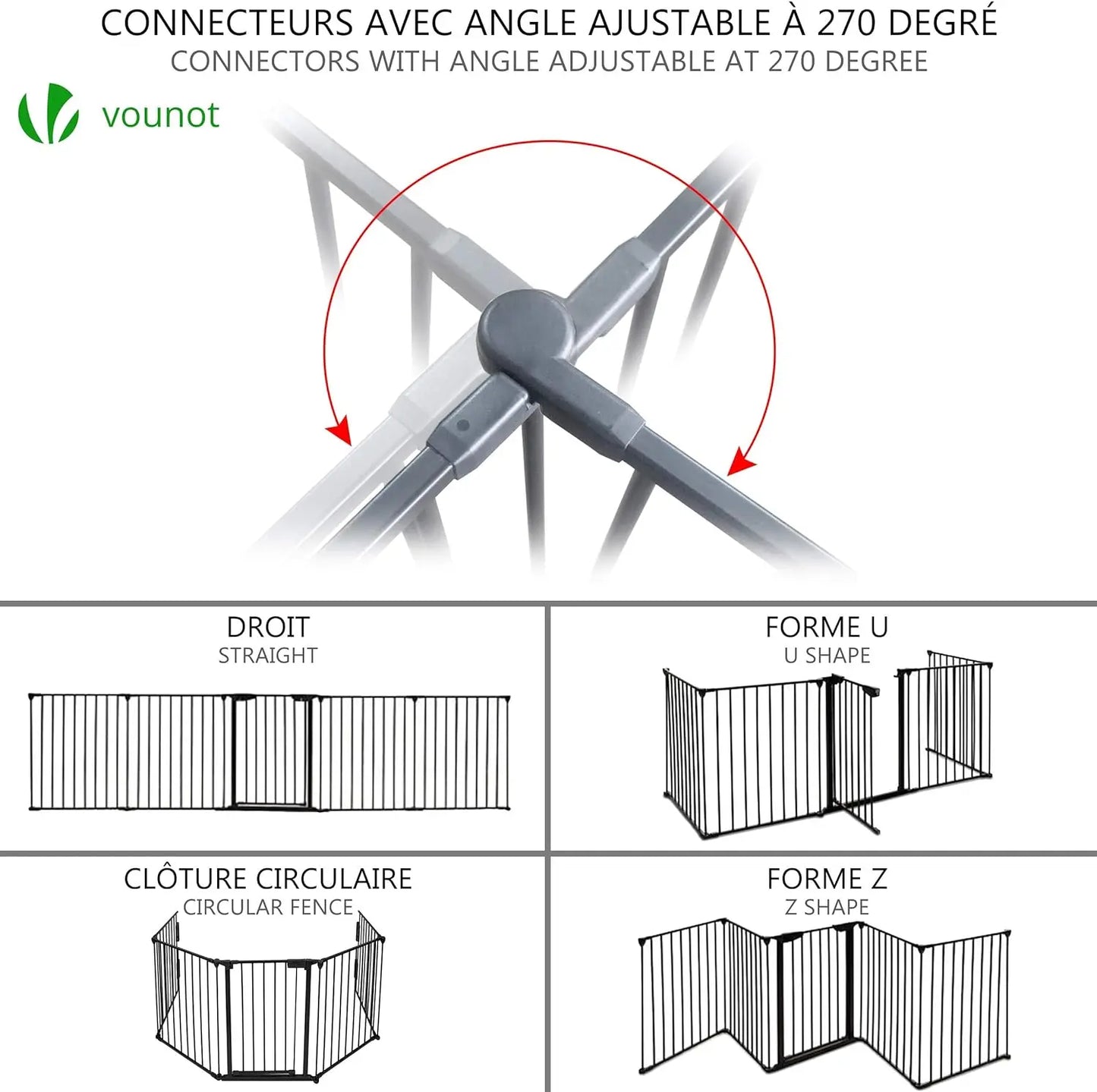 jeu enfants Vounot Barriere de securite Grande Version 3m 5 Panneaux vounot