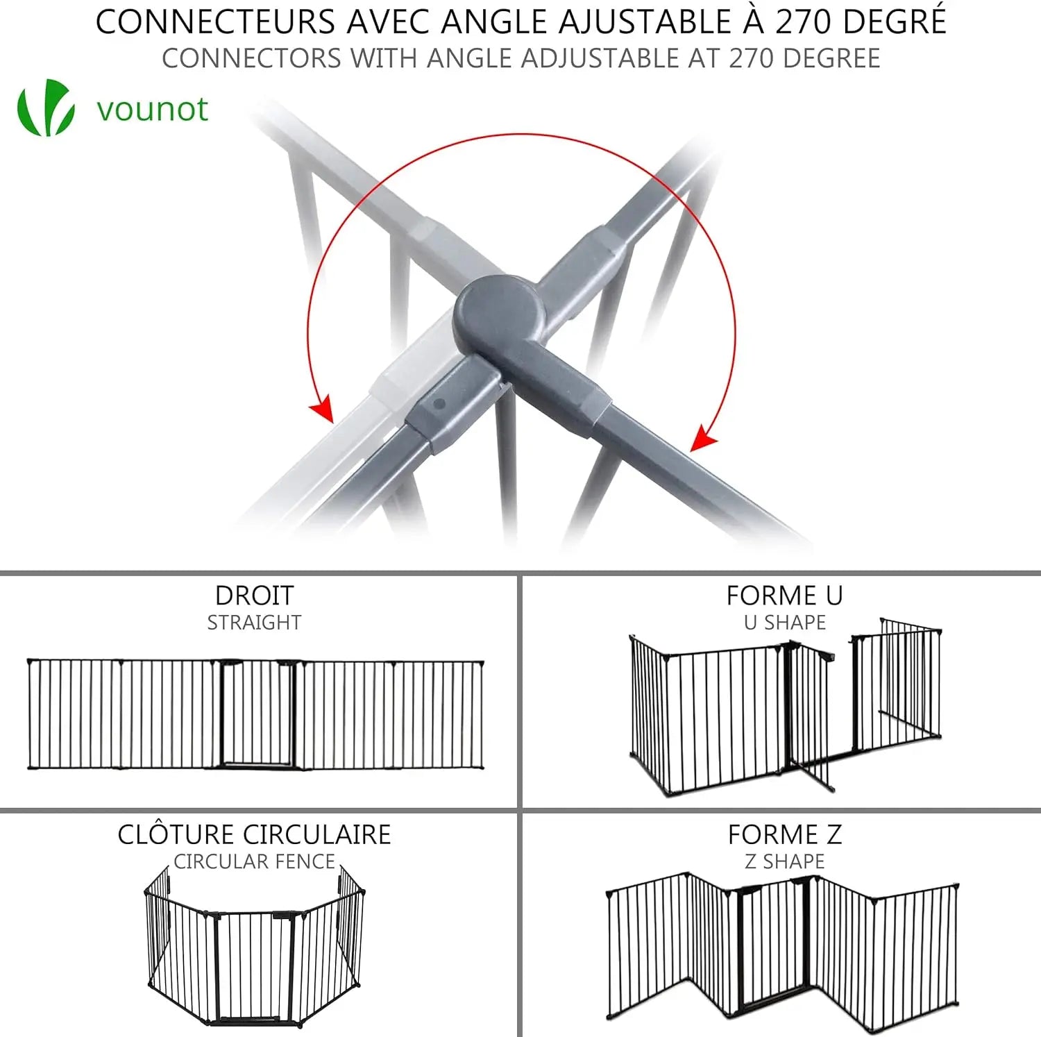 jeu enfants Vounot Barriere de securite Grande Version 3m 5 Panneaux vounot
