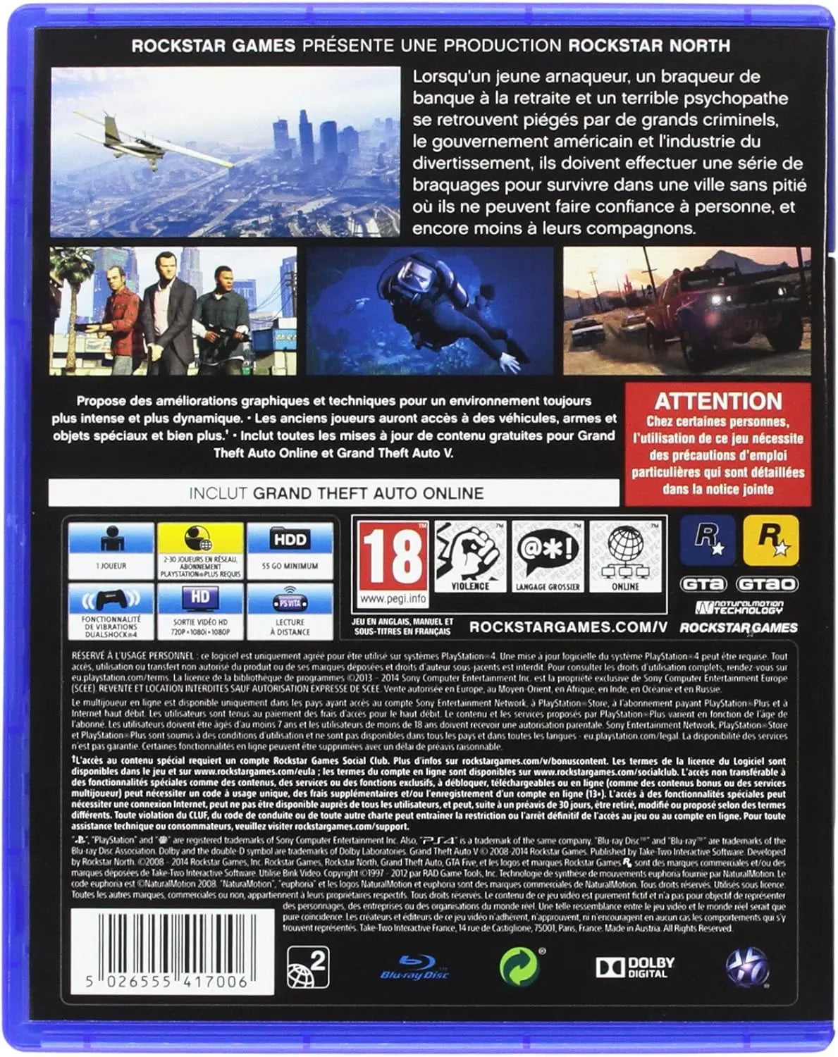 Jeux vidéo jeux d'occasion Grand Theft Auto V - PS4 Rockstar Games