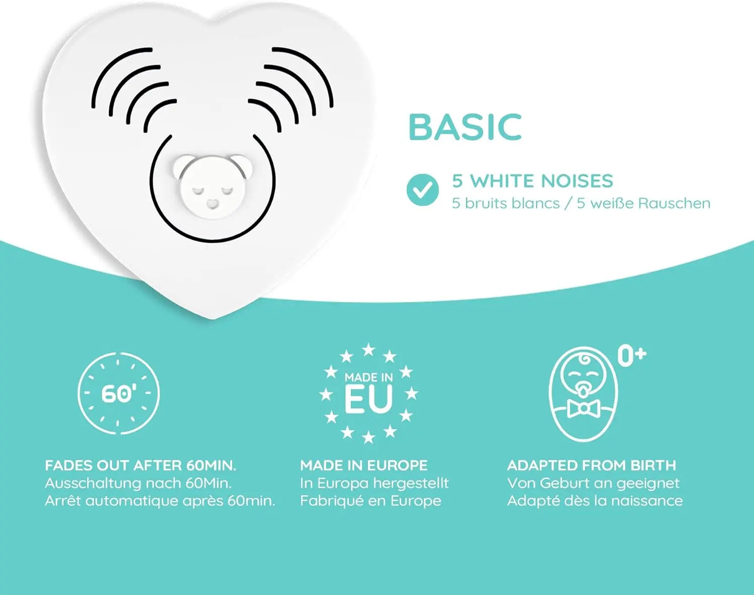 peluches myHummy Peluche bruit blanc bébé Lapin Basique Beige Amazon