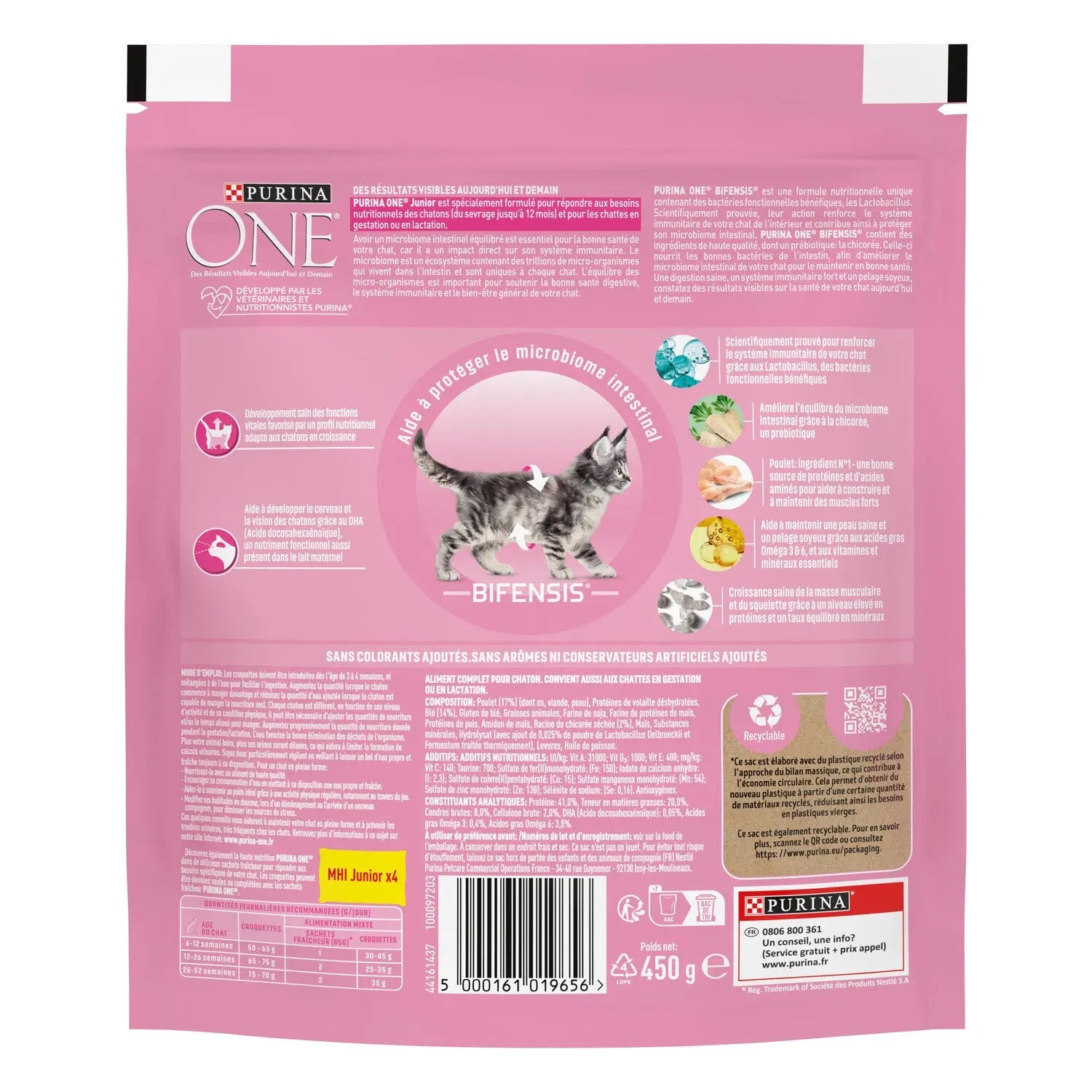 poulet & céréales PURINA ONE  Croquettes pour chat One Junior, poulet & céréales PURINA ONE PURINA ONE