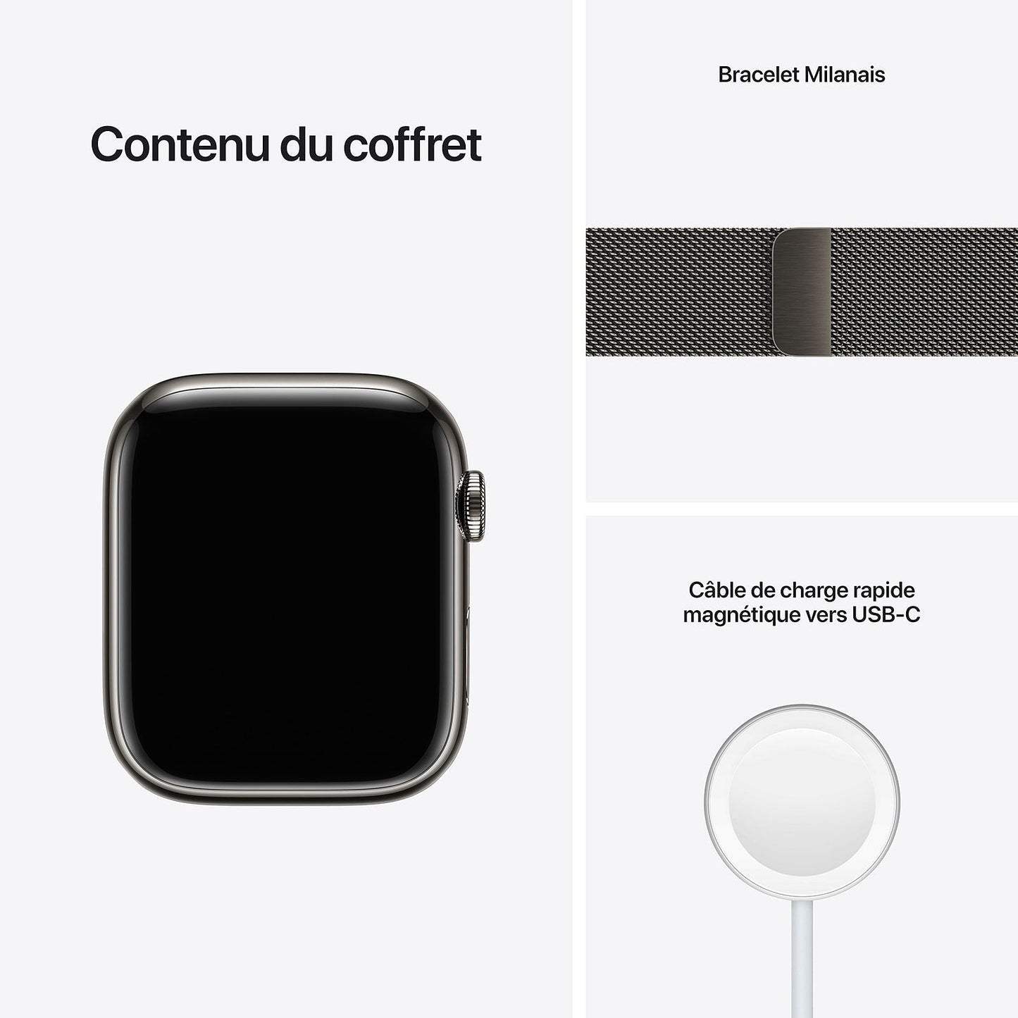 Apple Watch Series 7 GPS + Cellular Stainless Graphite Bracelet Milanese 45 mm 0194252574836 APPLE