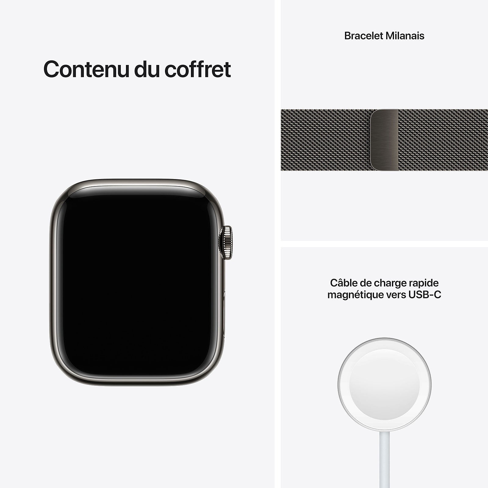 Apple Watch Series 7 GPS + Cellular Stainless Graphite Bracelet Milanese 45 mm 0194252574836 APPLE
