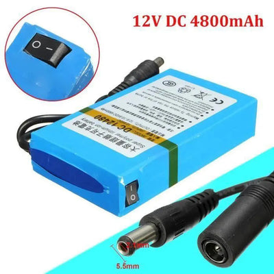 4800mAh Lithium Li-ion Batterie DC 12V Rechargeable Chargeur Pour CCTV Caméra Google