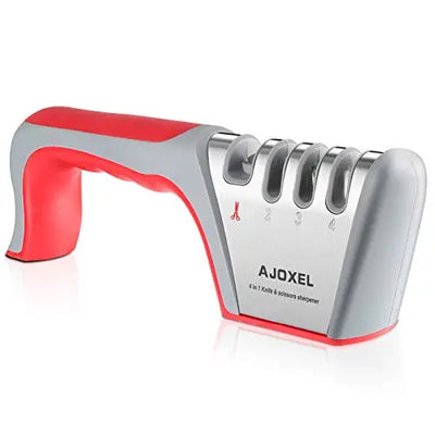 AJOXEL Aiguiseur de couteaux professionnel, 4-1 Aiguiseur de couteaux de cuisine professionnel avec base antidérapante, Aiguiseur de couteaux pour couteaux de cuisine, ciseaux, rasoir Ajoxel